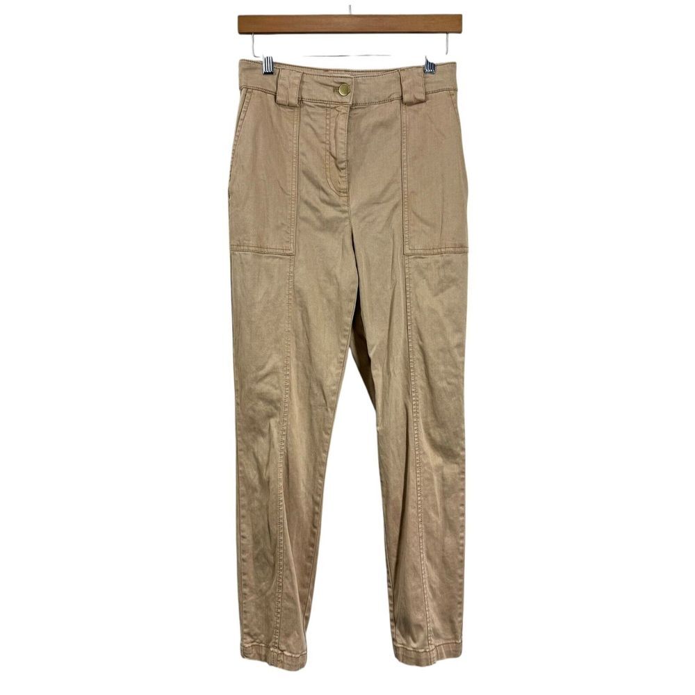 Joie Utility Pants XS High Rise Cargo Pocket Tencel Tan Chino Neutral Minimalist